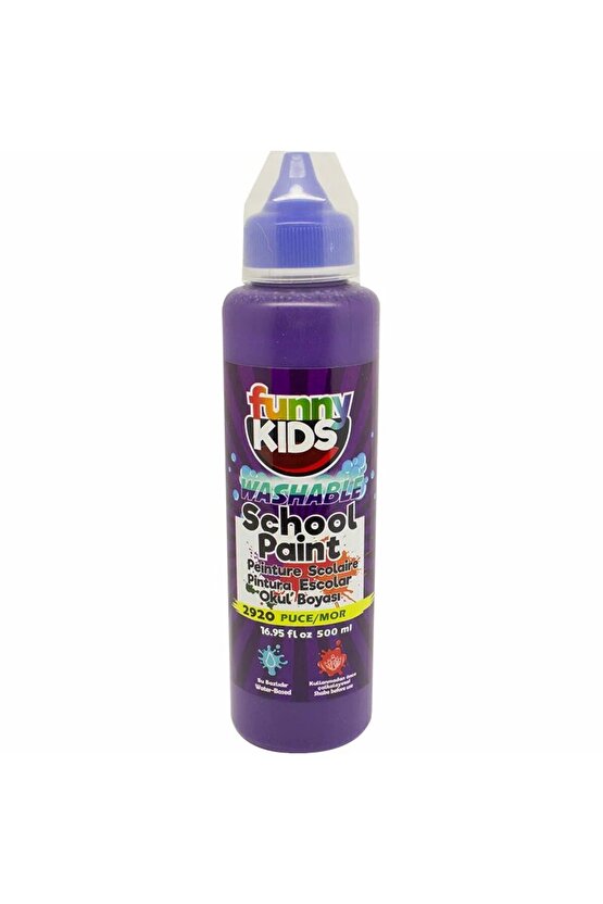 Funny Kids Yıkanabilir Okul Boyası 500ml - 2920 Mor