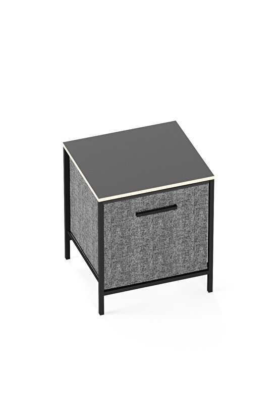 Çocuk Dolap 1 Çekmeceli Komodin Sehpa Füme 1596