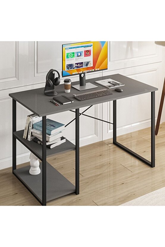 Çalışma Masası Raflı Ofis Laptop Bilgisayar Masası Çam