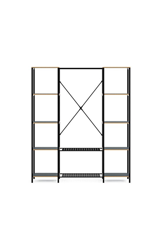 Macro Bohem Touch Serisi Çift Taraflı Dokuma Pamuklu Kilim 1701 Siyah