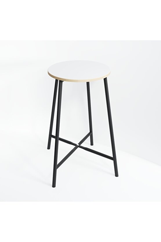 Oval 2 Kişilik Yemek Masası Bar Masası Mutfak Beyaz 1527