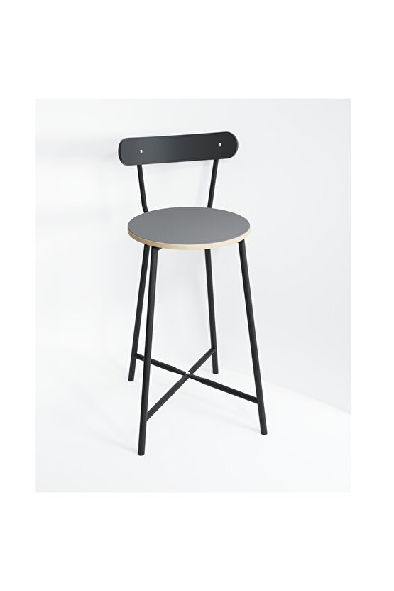 Bar Sandalyesi Oval Mutfak Taburesi  Füme 1513