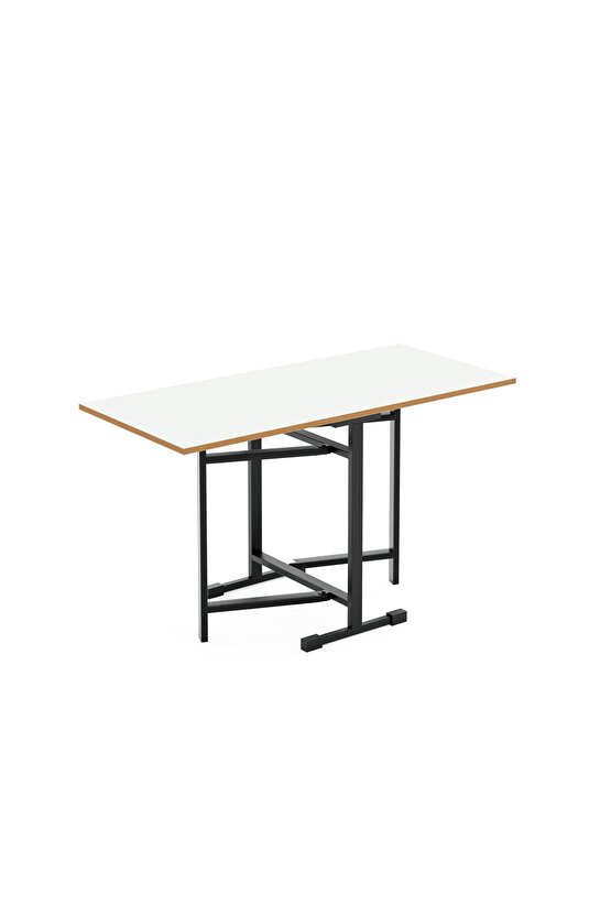 Katlanır 4 Kişilik Masa Mutfak Masası Takımı Masa Beyaz 1413