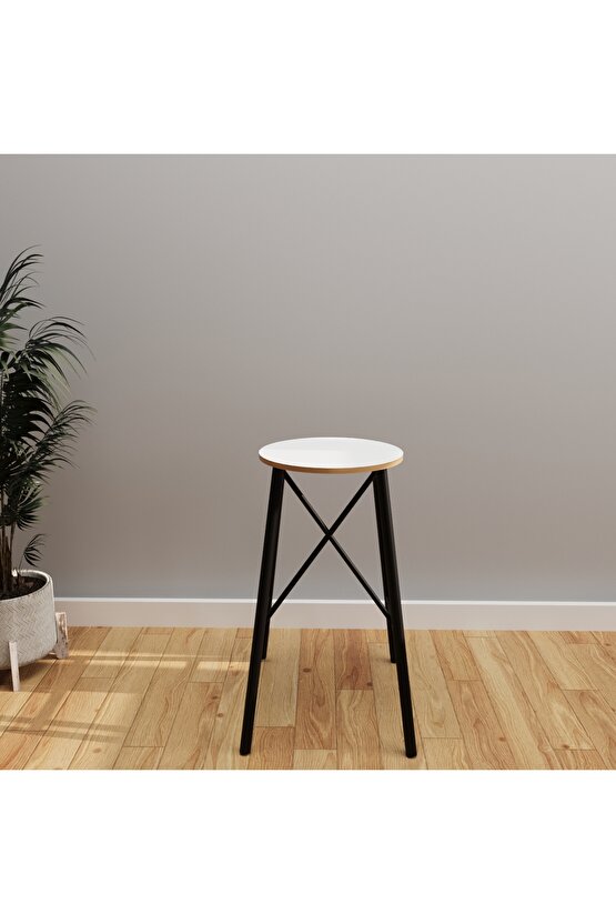 Bar Sandalyesi Bar Taburesi Mutfak Sandalyesi Beyaz 1232