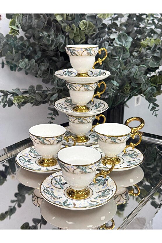 Adrian 6 Kişilik Porselen Fincan Takımı 90 Ml TKEBT TEK RENK