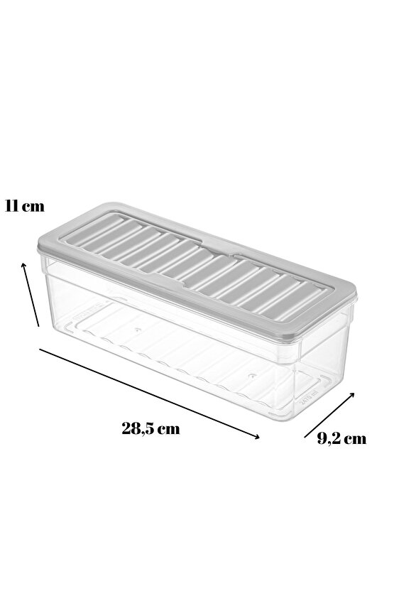 12li Buzdolabı Organizer Set Düzenleyici Saklama Kabı Derin Dondurucu Mikrodalga Difriz Antrasit