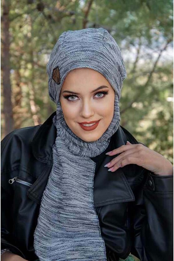 Lacivert Melanj Armalı Tesettür Bere