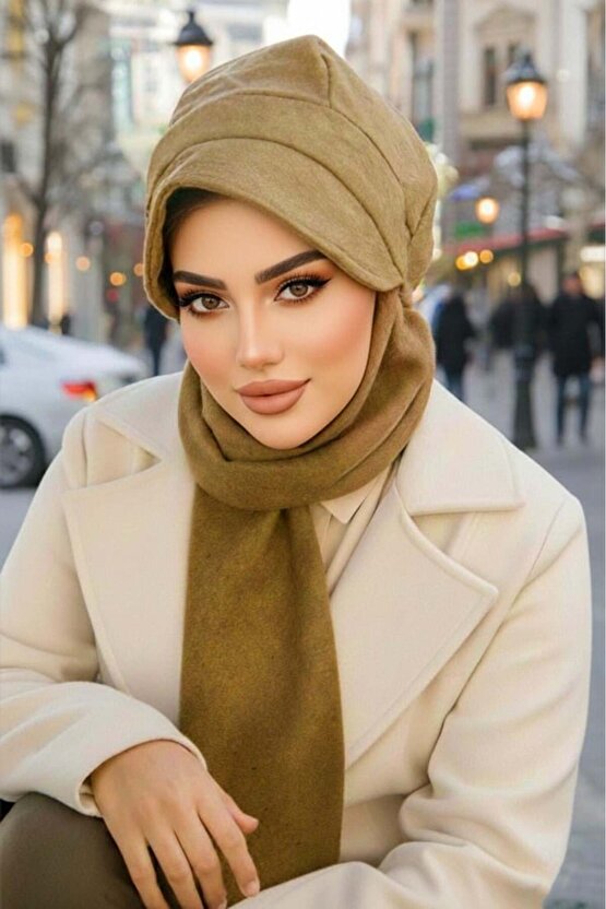 Hardal Kaşe Tesettür Şapka
