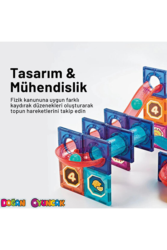 Orijinal Magnetic Tiles 50 Parça Manyetik Lego - Magnetic Magical Magnet - Mıknatıslı Lego