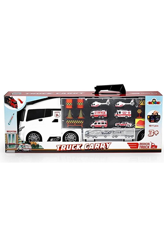 Rampalı Ambulans Tır Seti - Ambulans Taşıyıcı Tır - Kaydıraklı Kamyon - Araç Yol Seti - Tır Yol Seti