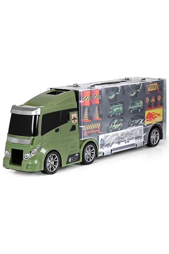 Rampalı Askeri Tır Seti - Askeri Taşıyıcı Tır - Kaydıraklı Kamyon - Araç Yol Seti - Tır Yol Seti - O