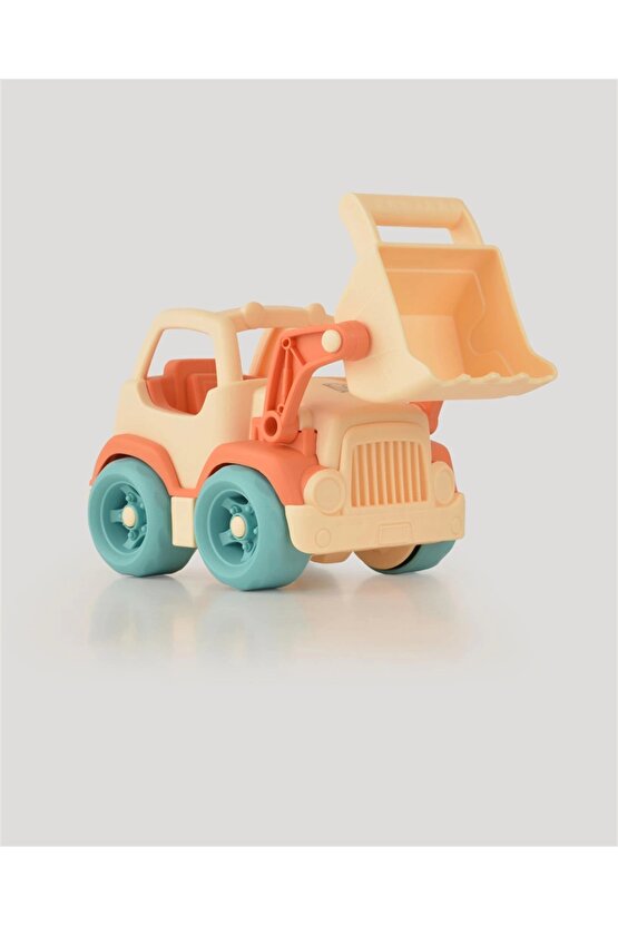 Lüx Bej Minik Kepçe - Plastik Kepçe - Kırılmaz Oyuncak - Kırılmaz Kepçe Dozer - Kepçe Dozer Setleri