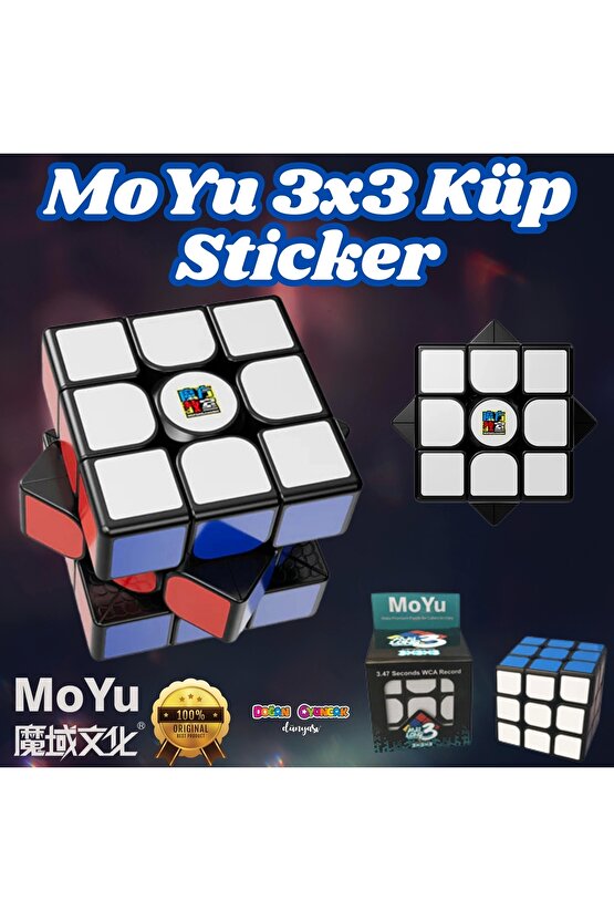 Orijinal MoYu Sticker 3x3 Küp - Moyu Speed Cube - Moyu 3x3 Zeka Küpü - Zeka Küpü - Rubik Küp