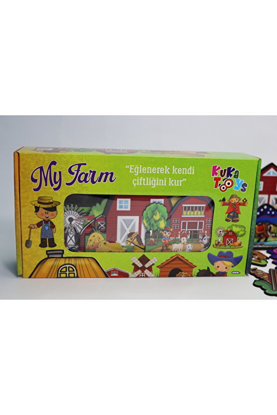 My Farm 24 Parçaahşap Oyuncak Kutu Oyunu Etkinlik Geliştirici Eğlenceli Kendin Çiftlik Kur Puzzle