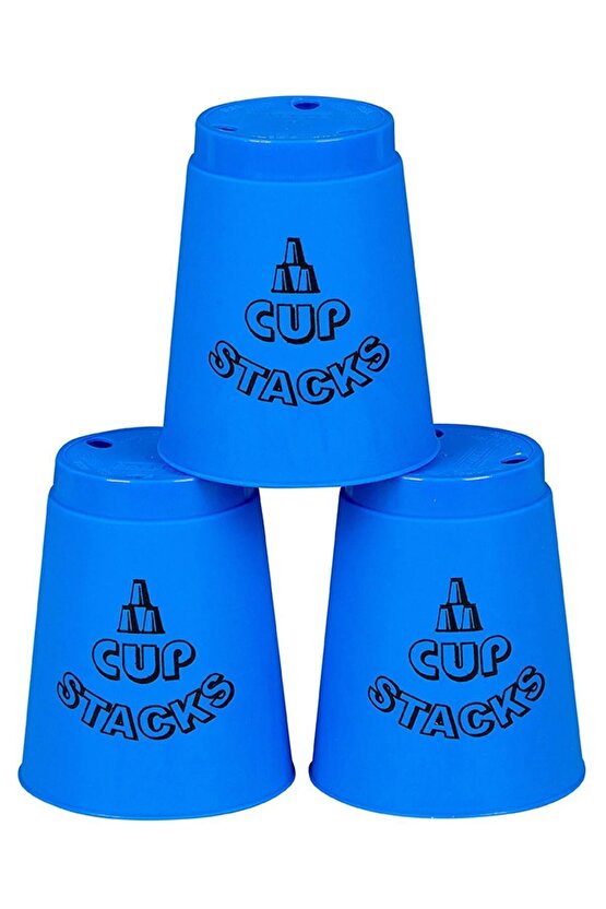Speed Cup Stacks Mavi - Lisanslı Bardak Denge Oyunu - Bardak Oyunu - Hızlı Bardaklar