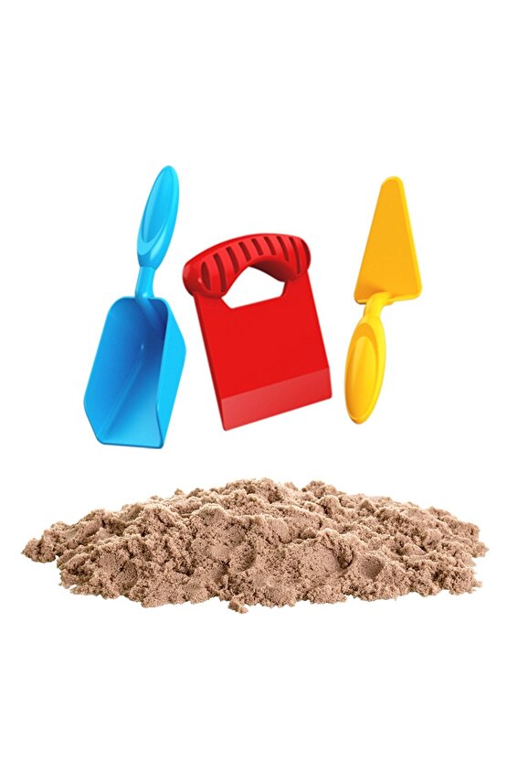 Aksesuarlı Naturel Kinetik Oyun Kumu (1000 Gr.) - Art Craft Kinetik Kum Seti - Art Sand Kumu