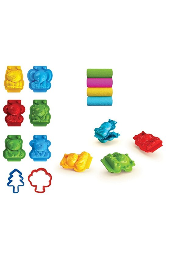 3d Hayvanlar Hamur Seti (200 Gr.) - Oyun Hamuru Seti - Hamur Setleri - Hamur Kalıpları