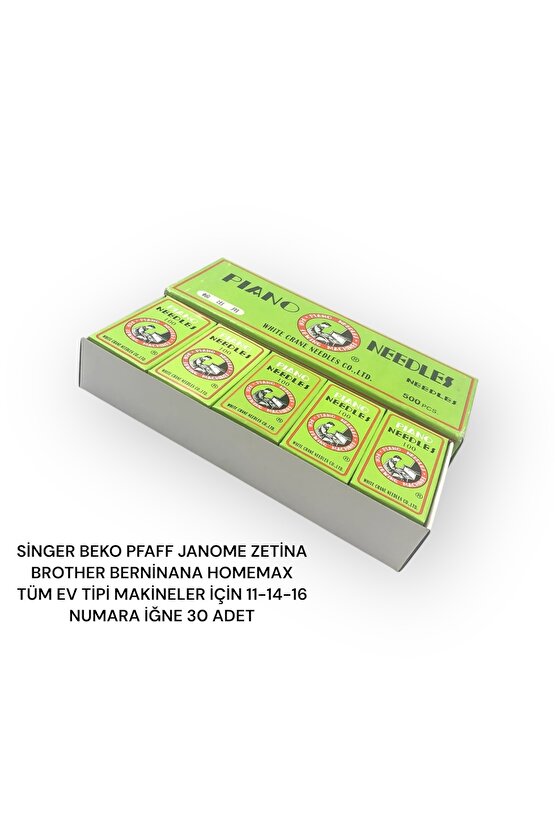 Singer Beko Janome Pfaff Bindallı 11-14-16 Iğne Seti 30 Adet Dikiş Makine Iğnesi Aa Kalite