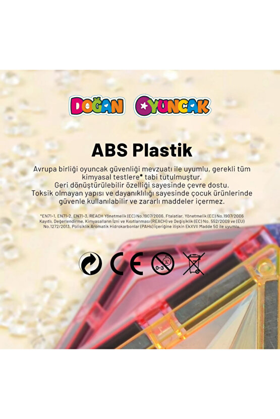 Orijinal Magnetic Tiles 71 Parça Manyetik Lego - Magnetic Magical Magnet - Mıknatıslı Lego
