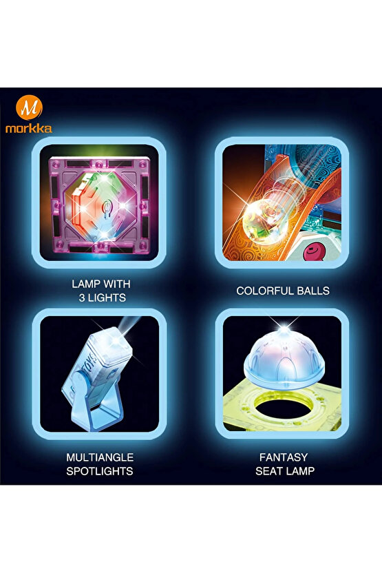 Orijinal Magnetic Tiles Light Version 140 Parça Işıklı Manyetik Lego - Magnetic Magical Işıklı Magne