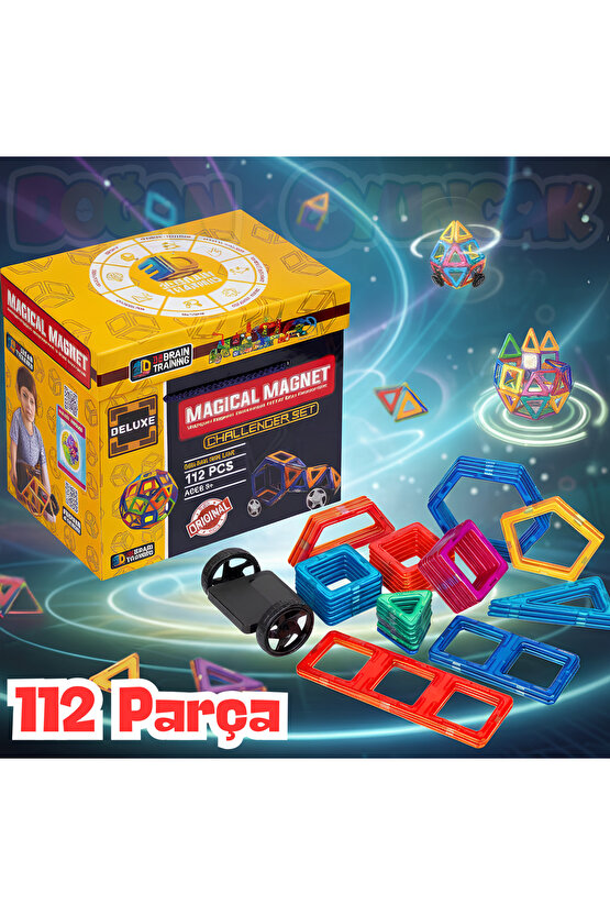 Orijinal Magical Magnet 112 Parça Manyetik Lego - Magnetic Magical Magnet - Mıknatıslı Lego - Mıknat