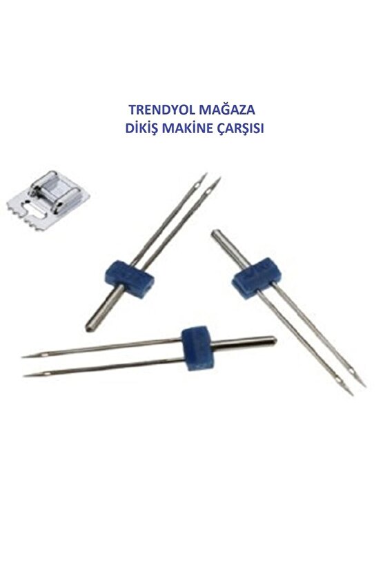 Singer Zetina Çift Iğne Ve Nervür Ayak Set (İĞNE PAKET İÇİNDE 2MM,3MM VE 4 MMDİR.) Dali Iğne 1 Pk