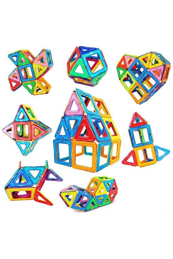 Orijinal Magical Magnet 100 Parça Manyetik Lego - Magnetic Magical Magnet - Mıknatıslı Lego - Mıknat