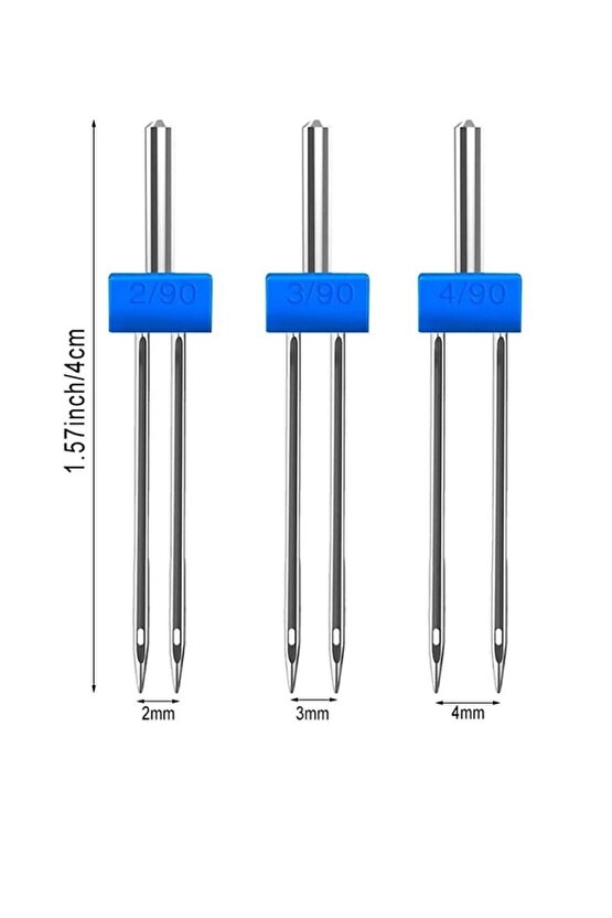 Ev Tipi Dikiş Makinası (2MM-3MM-4MM ÇİFT IĞNE - NERVÜR AYAK - TC801 ÇIT MAKAS) Seti
