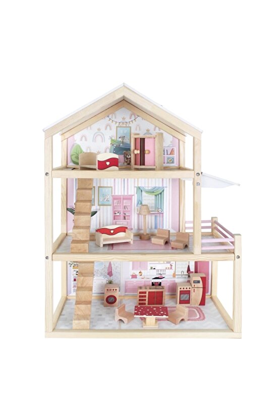 Muhteşem Ahşap Oyun Evi - Ahşap Tatil Evi - Merdivenli Oyun Evi - Ahşap Ev - Ahşap Oyun Evi