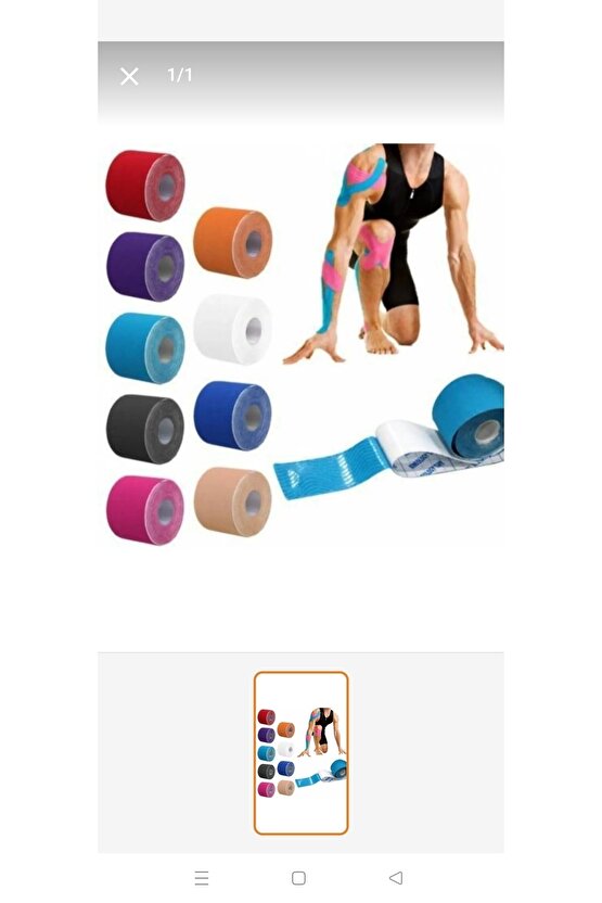 Sporcu ağrı bandı kinezio bant KIRMIZI renk (1 adet)