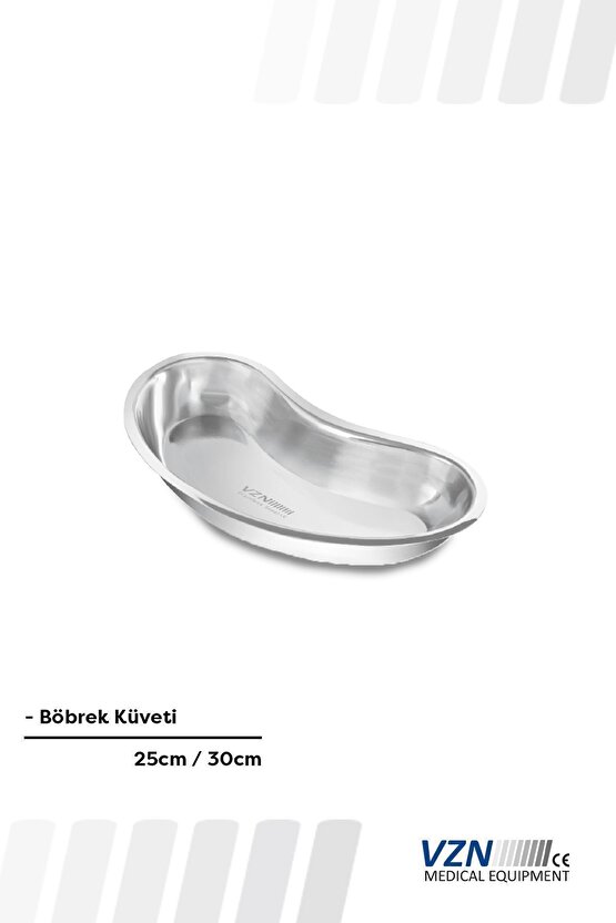 Böbrek Küveti 25CM Paslanmaz Çelik