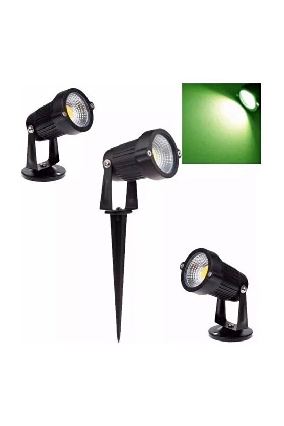 Elektrikle Çalışır 10 Watt Yeşil Işık Ampul Dahil Metal Gövde Fonksiyonlu Bahçe Duvar ve Çim Armatür