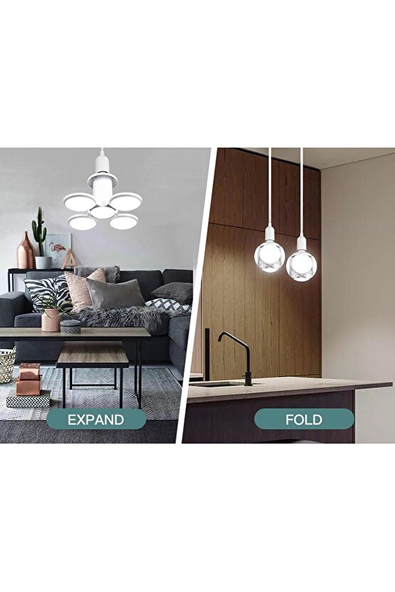 1 Adet 30 Watt Katlanır, 3000K, Gün Işığı Led Ampul, Modern Tasarım Dekoratif E27 Duy Led Ampul