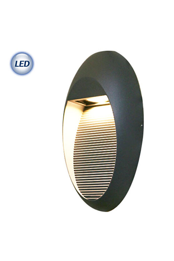 Antrasit Renk Alüminyum Döküm, Elektrikle Çalışır İç ve Dış Mekan 4 Watt LED Çok Şık Duvar Apliği