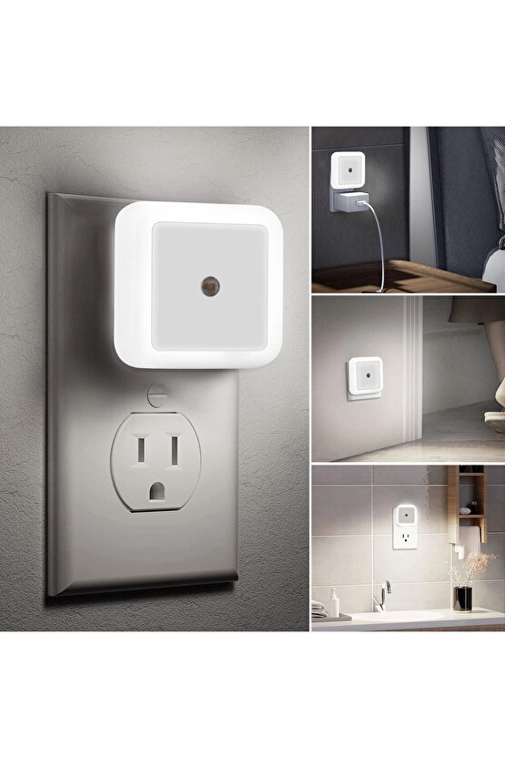 Fotoselli Led Gece Lambası, Gece Otomatik Yanar, Gündüz Söner 1 Watt Gece Lambası