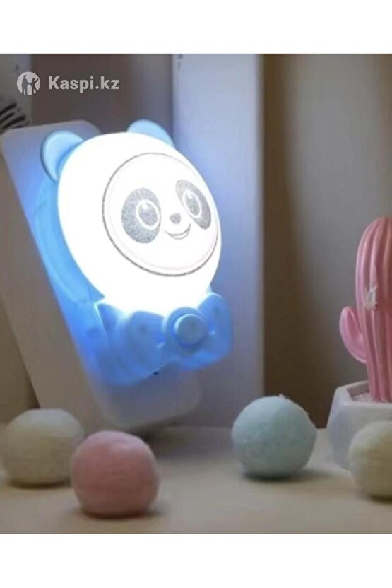 Sevimli Panda Bebek Çocuk Odası Gece Lambası, Prize Tak Çalıştır Anahtarlı, 2 Watt Beyaz Işık Ledli
