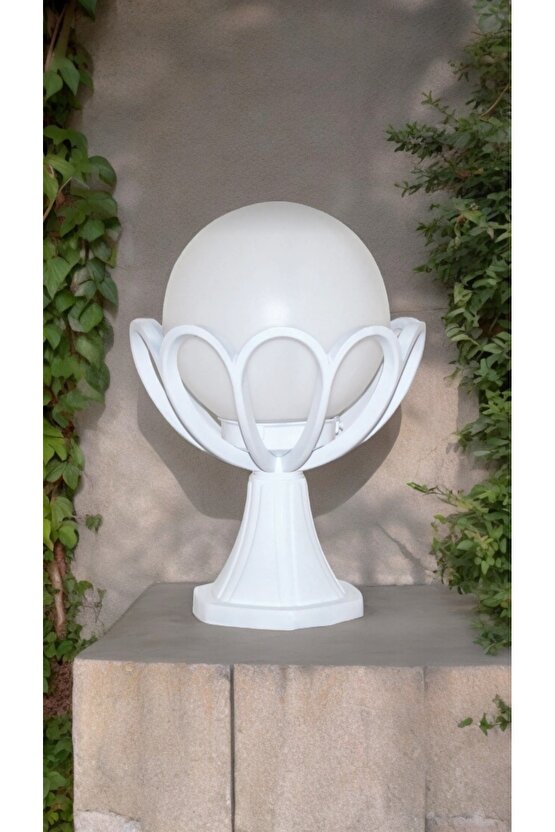 Beyaz Işık 10 W. Led Ampul Dahil Dekoratif Bahçe Duvar Aydınlatma Armatürü Set Üstü Dekoratif Aplik