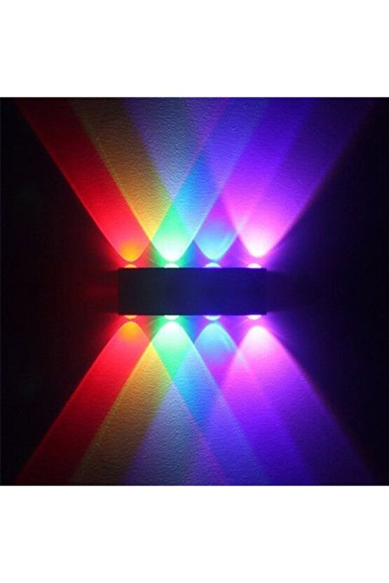Otel Cafe Bar Disko Aplik 4 Işık Renkli Dekoratif Led Aplik, 8 Watt Modern Tasarım Led Armatür