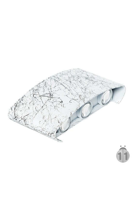 Uranüs Mermer Desen Kasa Amber Işık Ledli Dekoratif Işık Süzmeli Iç Dış Mekan Lüks Modern Aplik