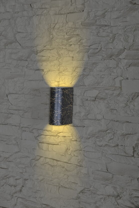 Mermer Desen Plastik Kasa Dekoratif Çift Yönlü Iç Dış Mekan Aplik (AMPULLER HARİÇ)