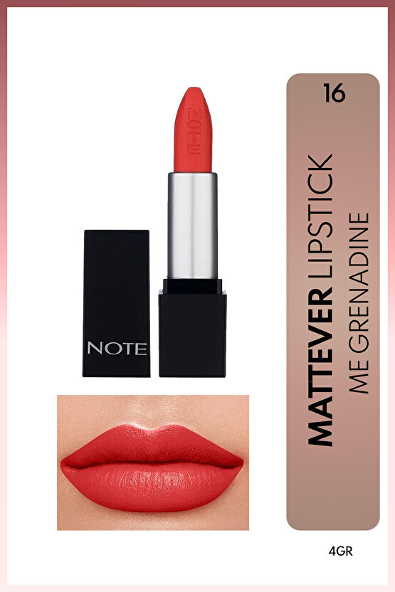 Mattever Lipstick Yarı Mat Saten Bitişli Ruj 16 Me Grenadine - Nar Çiçeği