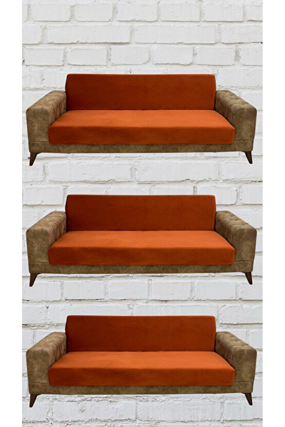 3+3+3 İtalyan Süet Kolsuz Koltuk Örtüsü ( RENK)