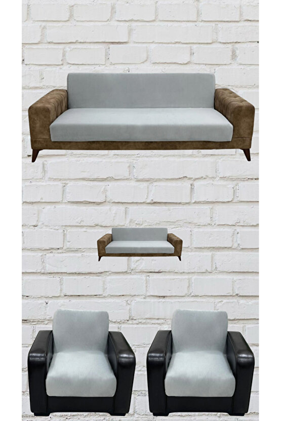 3+2+1+1 İtalyan Süet Kolsuz Koltuk Örtüsü ( RENK)