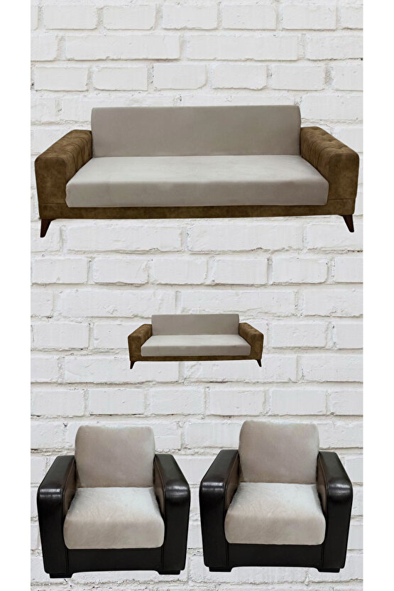 3+2+1+1 İtalyan Süet Kolsuz Koltuk Örtüsü ( RENK)