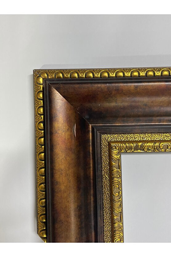 Kahverengi Gold Altın Varaklı Çerçeveli Ayna 9cm Kalınlıkta Çerçeve-Gold Ayna-Klasik Ayna-Salon Ayna
