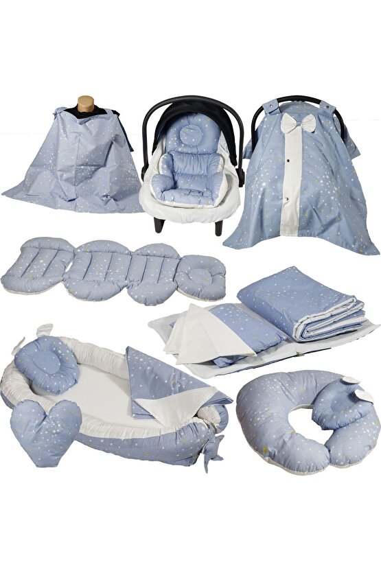 Babynest Puset Içi Set Araba Minderi Emzirme Örtüsü Ve Minderi Beşik Içi Nevresim Takımı 15 Li Set