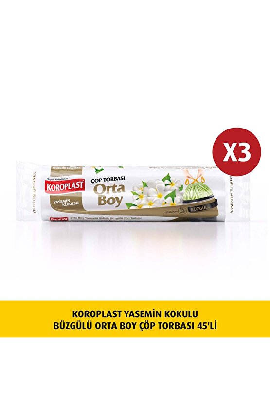 Yasemin Kok Büzgülü Orta Boy Çöp Torbası 15lix3 Adet