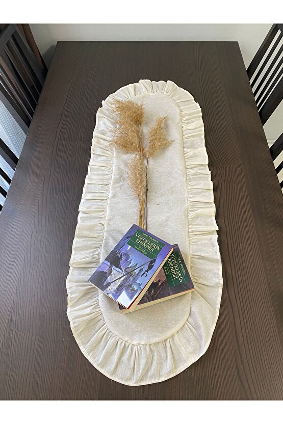 Fırfırlı Keten Runner 40x120