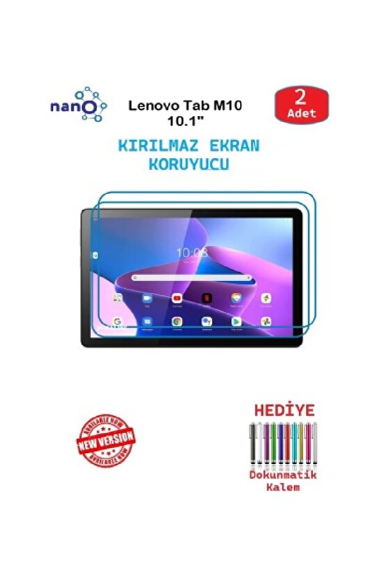 Lenovo Tab M10 10.1 İçin Uyumlu Nano Ekran Koruyucu 9h Esnek 2 ADET