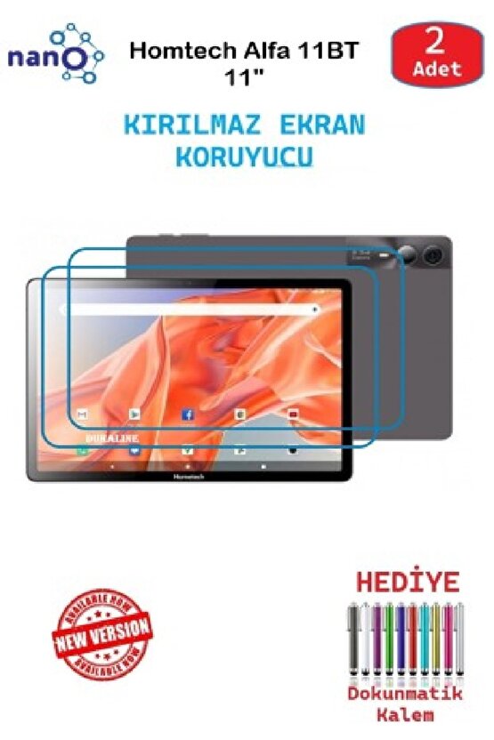 Homtech Alfa 11BT 10.9 İçin Uyumlu Nano Ekran Koruyucu 9h Esnek 2 ADET